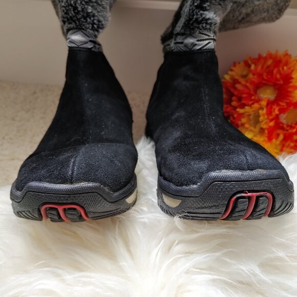 Black Real Fur Suede Side Zipper Winter Boots (38 EU) - Picture 9 of 16